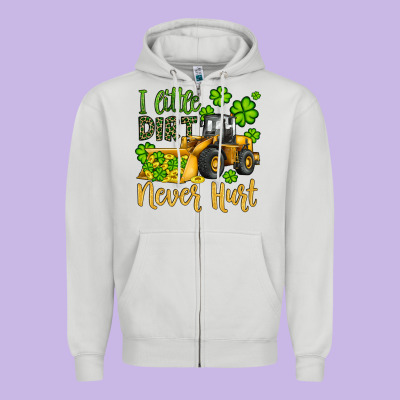 A Little Dirt Never Hurt St Patricks Bulldozer Zipper Hoodie Designed By Jahusdesignshop