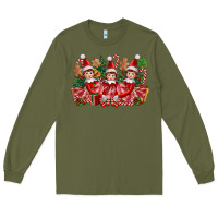Army Green Christmas girl elfs Long Sleeve Tee - FaDigitalArtStudio