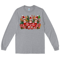 Heather Grey Christmas girl elfs Long Sleeve Tee - FaDigitalArtStudio
