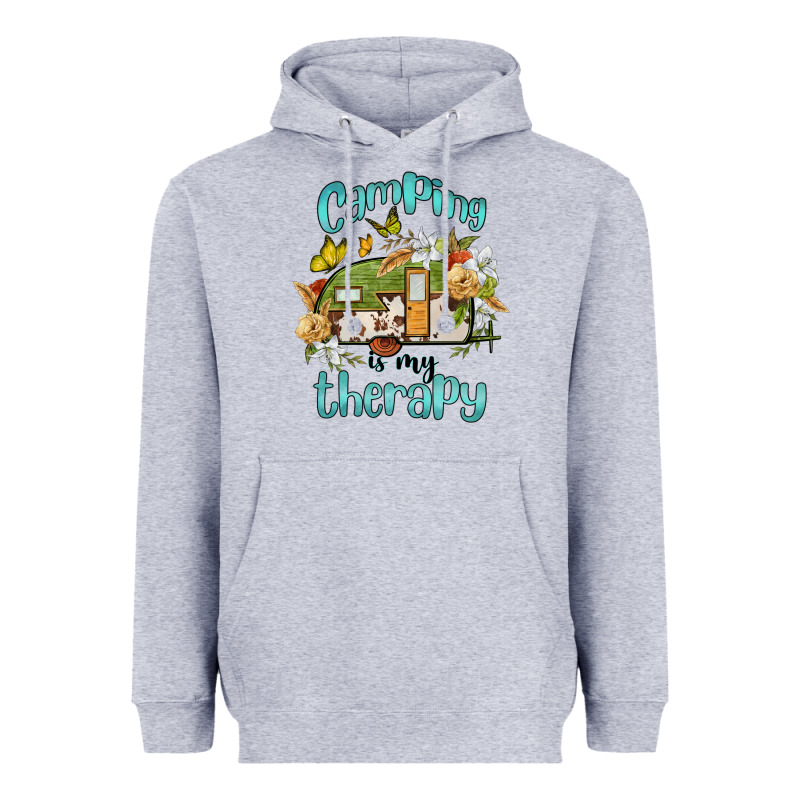 Camping Is My Therapy Heavyweight Hoodie by BarkalooDesign | Teevron