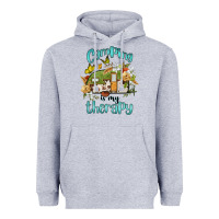 Heather Grey camping is my therapy Heavyweight Hoodie - BarkalooDesign