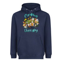 Navy camping is my therapy Heavyweight Hoodie - BarkalooDesign