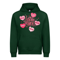 Forest Green you are enough valentines day Urban Hoodie - LillyAllenDesigns