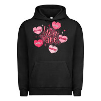 Pigment Black you are enough valentines day Urban Hoodie - LillyAllenDesigns