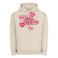 Pigment French Oak you are enough valentines day Urban Hoodie - LillyAllenDesigns