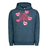 Pigment Midnight Navy you are enough valentines day Urban Hoodie - LillyAllenDesigns