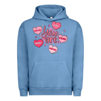 Pigment Pebble Blue you are enough valentines day Urban Hoodie - LillyAllenDesigns