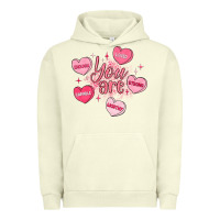 Pigment Pistachio you are enough valentines day Urban Hoodie - LillyAllenDesigns