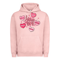 Pigment Salmon you are enough valentines day Urban Hoodie - LillyAllenDesigns