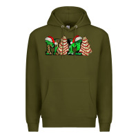 Army Green mama with christmas tree cake ado Premium Hoodie - AdoDesignShop
