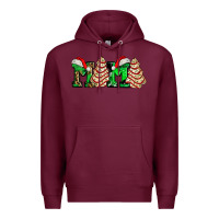 Burgundy mama with christmas tree cake ado Premium Hoodie - AdoDesignShop