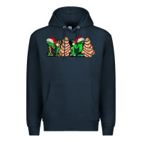 Navy mama with christmas tree cake ado Premium Hoodie - AdoDesignShop