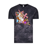 Cloud Black Louisiana Map Easter Bunny And Cross Vintage Tee - RanaPortraitStore
