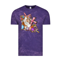 Cloud Purple Louisiana Map Easter Bunny And Cross Vintage Tee - RanaPortraitStore