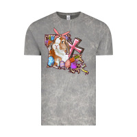 Cloud Rock Louisiana Map Easter Bunny And Cross Vintage Tee - RanaPortraitStore