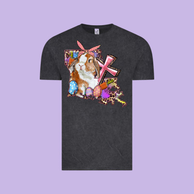 Vintage Tee Louisiana Map Easter Bunny And Cross