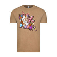 Vintage Coffee Louisiana Map Easter Bunny And Cross Vintage Tee - RanaPortraitStore