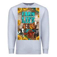 Heather Grey Western Farm Life Premium Sweatshirt - LillyAllenDesigns