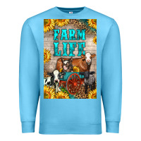 Ocean Blue Western Farm Life Premium Sweatshirt - LillyAllenDesigns