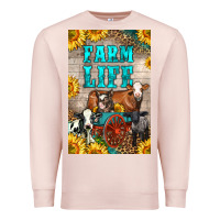 Pale Pink Western Farm Life Premium Sweatshirt - LillyAllenDesigns