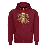 Burgundy christmas life is better with a chihuahua Zipper Hoodie - JahusDesignShop