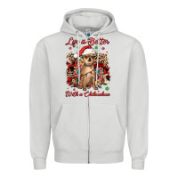 Dove Grey christmas life is better with a chihuahua Zipper Hoodie - JahusDesignShop