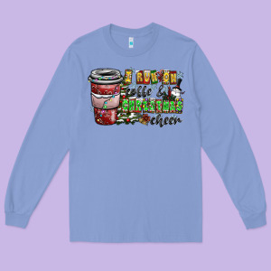 I Run On Coffee And Christmas Cheer Long Sleeve Tee Designed By Cowhidedigitalart