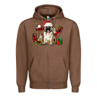 Chestnut christmas joy pug Zipper Hoodie - JahusDesignShop