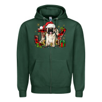 Sports Green christmas joy pug Zipper Hoodie - JahusDesignShop