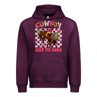 Mauve Wine cowboy take me away Urban Hoodie - LillyAllenDesigns