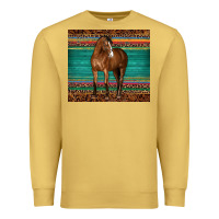 Antique Gold western horse serape  leather leopard Premium Sweatshirt - BarkalooDesign