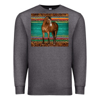 Charcoal Heather western horse serape  leather leopard Premium Sweatshirt - BarkalooDesign