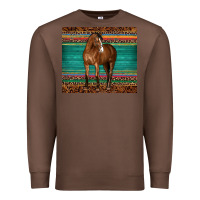 Chestnut western horse serape  leather leopard Premium Sweatshirt - BarkalooDesign