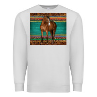 Dove Grey western horse serape  leather leopard Premium Sweatshirt - BarkalooDesign