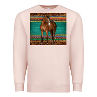 Pale Pink western horse serape  leather leopard Premium Sweatshirt - BarkalooDesign