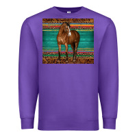 Purple western horse serape  leather leopard Premium Sweatshirt - BarkalooDesign