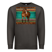 Smoke western horse serape  leather leopard Premium Sweatshirt - BarkalooDesign