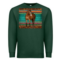 Sports Green western horse serape  leather leopard Premium Sweatshirt - BarkalooDesign