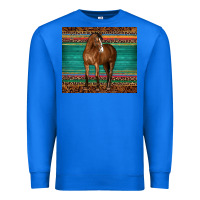 True Royal western horse serape  leather leopard Premium Sweatshirt - BarkalooDesign