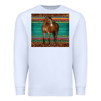 White western horse serape  leather leopard Premium Sweatshirt - BarkalooDesign