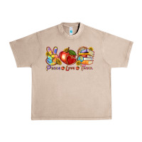 French Oak peace love teach Urban Heavy Tee - texasbilliewilder