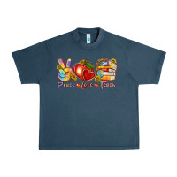 Midnight Navy peace love teach Urban Heavy Tee - texasbilliewilder
