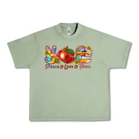 Oil Green peace love teach Urban Heavy Tee - texasbilliewilder