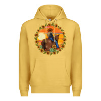 Antique Gold cowgirl sunflower Premium Hoodie - MaliasSmallBusiness
