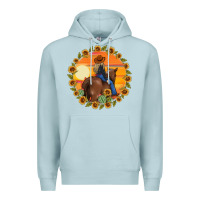 Blue Mist cowgirl sunflower Premium Hoodie - MaliasSmallBusiness