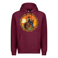 Burgundy cowgirl sunflower Premium Hoodie - MaliasSmallBusiness