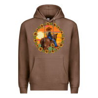 Chestnut cowgirl sunflower Premium Hoodie - MaliasSmallBusiness