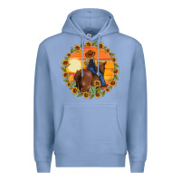 Colony Blue cowgirl sunflower Premium Hoodie - MaliasSmallBusiness