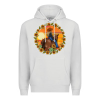Dove Grey cowgirl sunflower Premium Hoodie - MaliasSmallBusiness