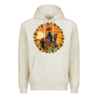 Oatmeal Heather cowgirl sunflower Premium Hoodie - MaliasSmallBusiness